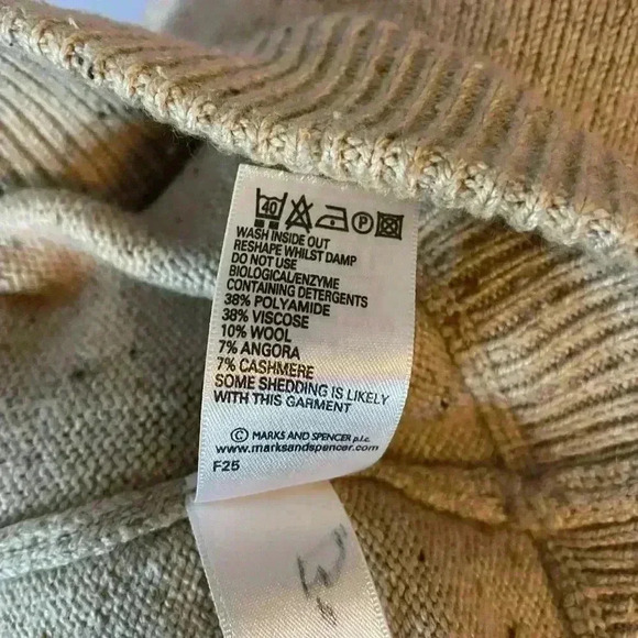 183. Marks&Spencer Men’s Wool Blend Cream Sweater, Size L, EUC - Picture 3 of 6